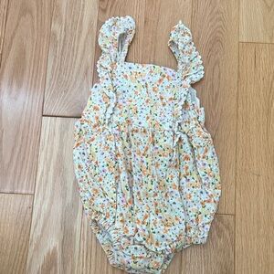 Old Navy Floral Kids One Piece - Orange and White